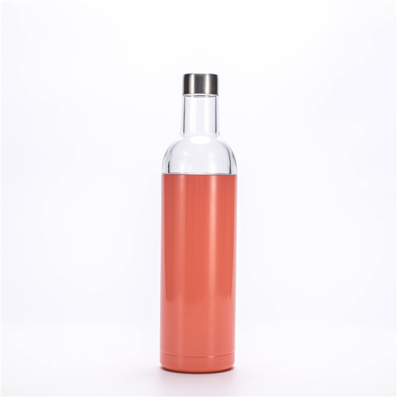Insulated Wine Bottle Insulator 750ml with Lids Stainless Steel Double Wall Vacuum Flask 750ml Red Wine Bottles Chiller
