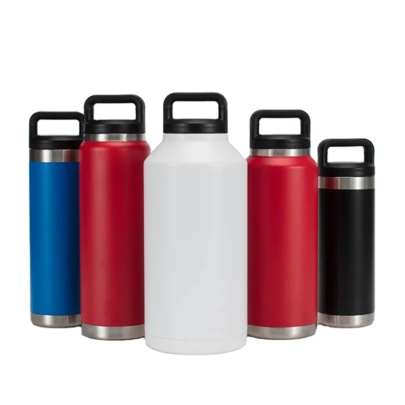 Custom 18oz 36oz 64oz Double Wall Vacuum Insulated Stainless Steel Powder Coated Dishwasher Safe Vacuum Water bottle