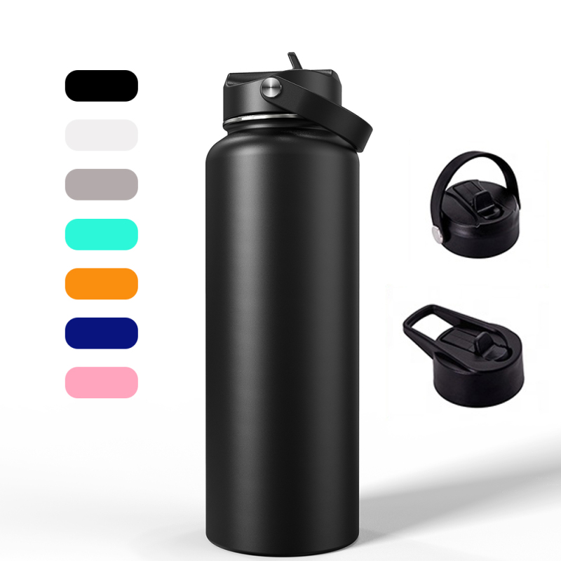 Wholesale Hydro Water Bottle With Straw Lid Handle Lid - Stainless Steel Reusable Vacuum Insulated- Wide Mouth For Outdoor