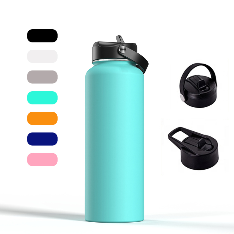 Wholesale Hydro Water Bottle With Straw Lid Handle Lid - Stainless Steel Reusable Vacuum Insulated- Wide Mouth For Outdoor