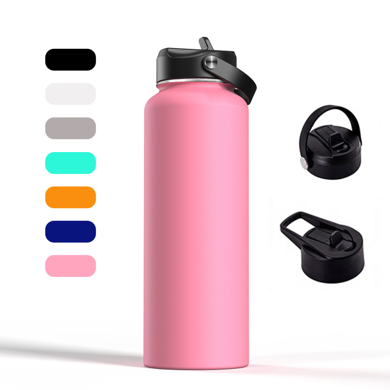 Wholesale Hydro Water Bottle With Straw Lid Handle Lid - Stainless Steel Reusable Vacuum Insulated- Wide Mouth For Outdoor