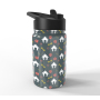 Factory Double Wall Insulated stainless steel Cartoon Monster Mike kids vacuum water bottle with straw and easy handle