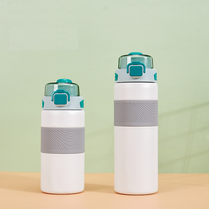 Factory Direct Sales 2 in 1 Gym Drink Sport Water Bottle Insulated Stainless Steel Aqua Flask Water Bottle With Soft Straw