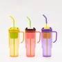 Popular Custom Plastic Big Capacity Water Juice Bottle Eco-Friendly 40oz Tumbler with Handle and Straw