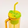 Popular Custom Plastic Big Capacity Water Juice Bottle Eco-Friendly 40oz Tumbler with Handle and Straw