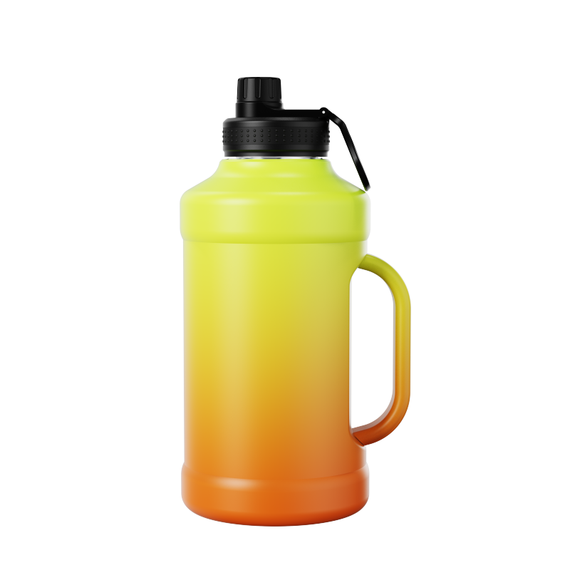 Fashion 64oz Double wall BPA free insulated stainless steel sports bottle for gym custom sports water jug with handle For Gym