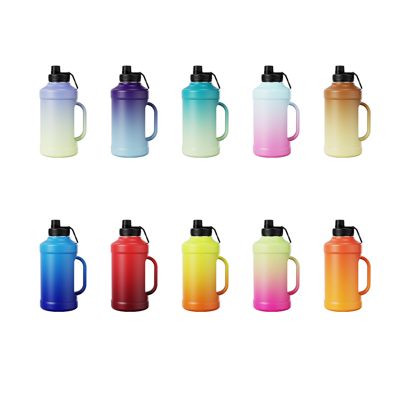 Fashion 64oz Double wall BPA free insulated stainless steel sports bottle for gym custom sports water jug with handle For Gym