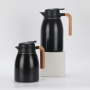 1.0L PP Outer Stainless Steel Double Wall Vacuum Jug Wooden Handle Coffee Tea Pot Vacuum Flask Classic Coffee Jug