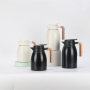 1.0L PP Outer Stainless Steel Double Wall Vacuum Jug Wooden Handle Coffee Tea Pot Vacuum Flask Classic Coffee Jug