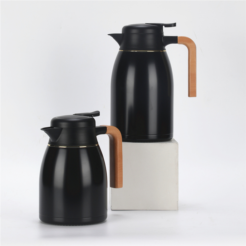 Professional manufacturer Outdoor Sports Wooden handle vacuum flask set water cooler jug