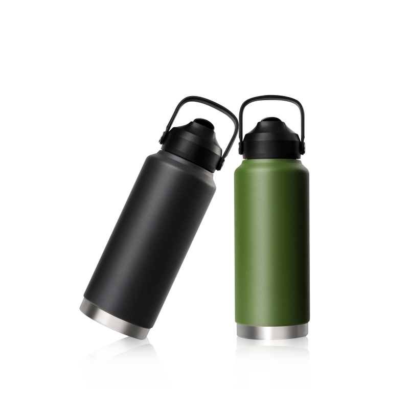 Top Fashion 32oz Double Wall Wide Mouth Stainless Steel Sports Water Bottle with Straw Sports Gym Flask For Travel