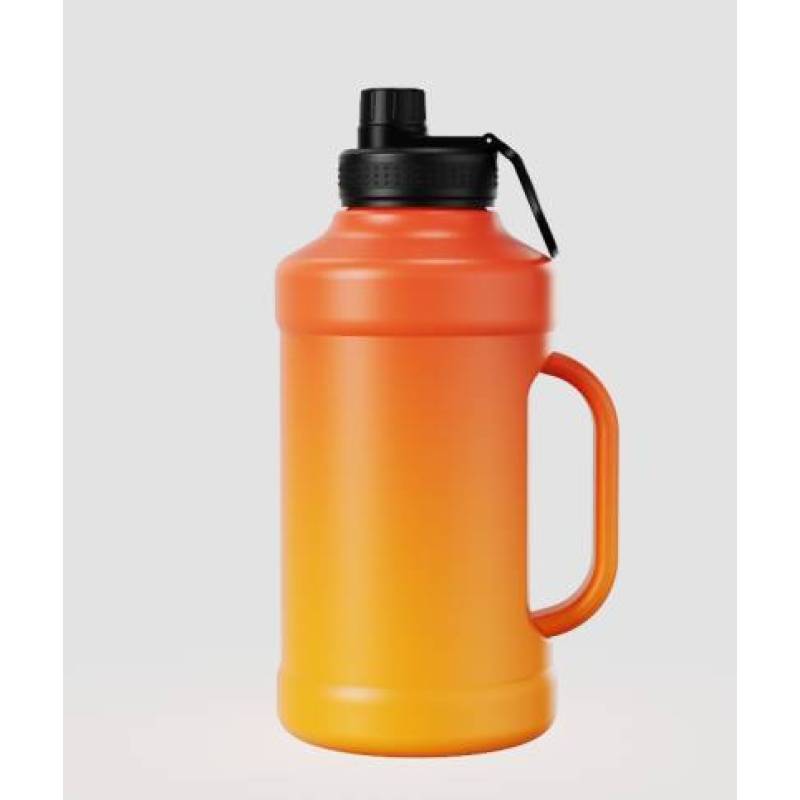 جديد وصول الفولاذ المقاوم للصدأ جدار مزدوج الرياضة 64oz معزول رياضة زجاجة ماء نصف جالون إبريق ماء مع مقبض