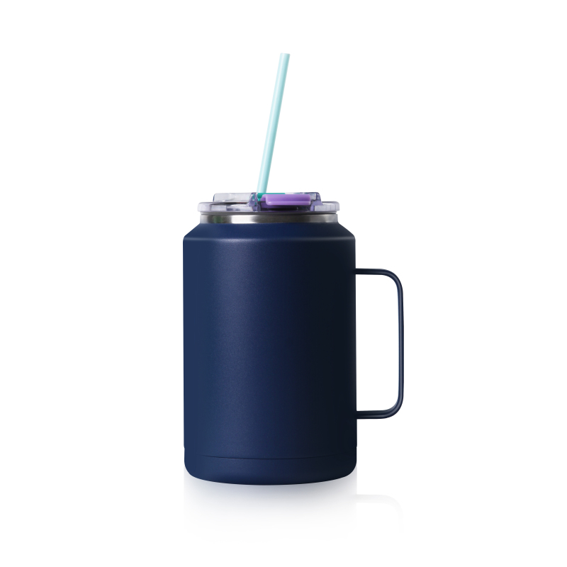 Factory Wholesale 50oz Travel Tumbler Mugs with Handle Lid Straws Stainless Steel Vacuum Insulated Travel Coffee Cup
