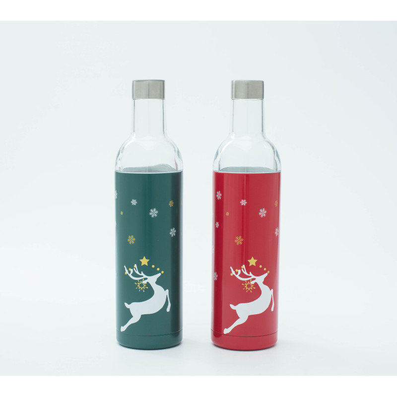 Morden Style Christmas Wine Bottles Stainless Steel Water Bottle with Lovely Customized Logo And 12oz Wine Tumbler