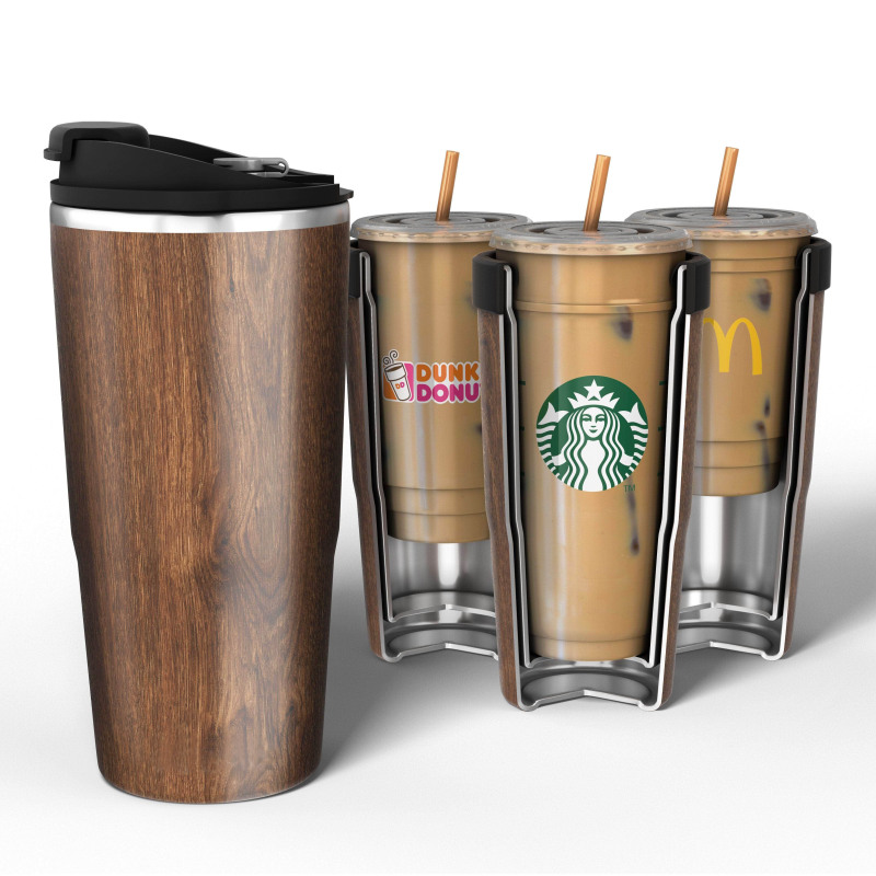 New Items Vacuum Insulated Double Wall 18/8 Stainless Steel Iced Coffee Sleeve Tumbler Chiller Cooler Holder Insulator Chiller