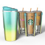 New Items Vacuum Insulated Double Wall 18/8 Stainless Steel Iced Coffee Sleeve Tumbler Chiller Cooler Holder Insulator Chiller