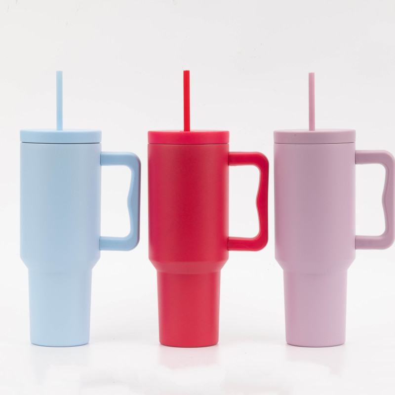 Quality Wholesale Tumbler with Straw and Handle Wine Double Wall Tumbler Insulate Thermal BPA Free for Camping