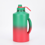 Factory Wholesale Stainless Steel Vacuum Insulated Water Jug 2.2L Gallon Craft Beer Growler Water bottle with handle straw lids