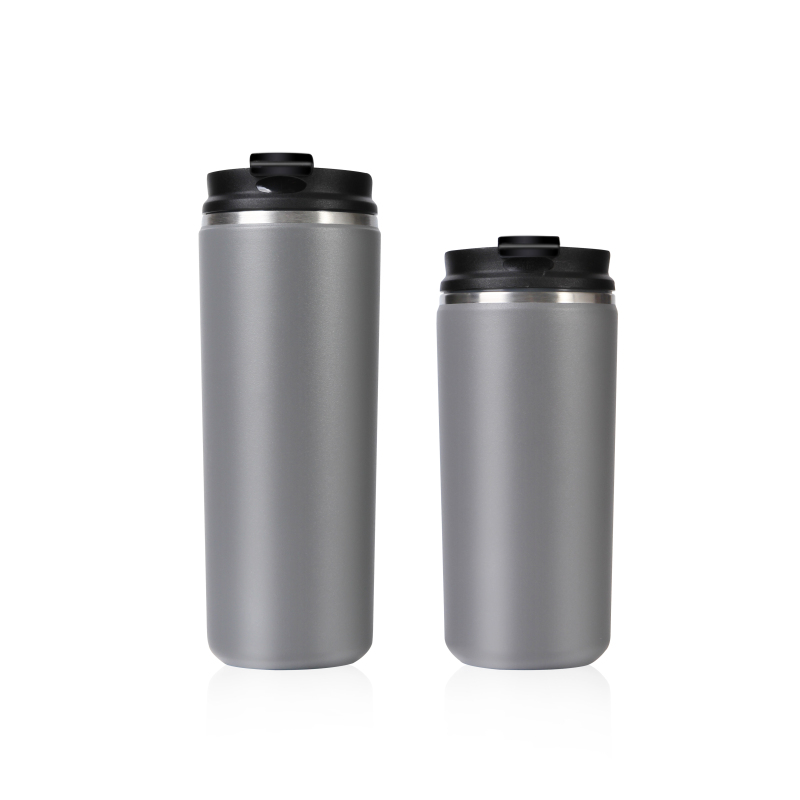 Custom Logo Coffee Mug Insulated Stainless Steel Travel matte black white With slide Lid tumbler customize