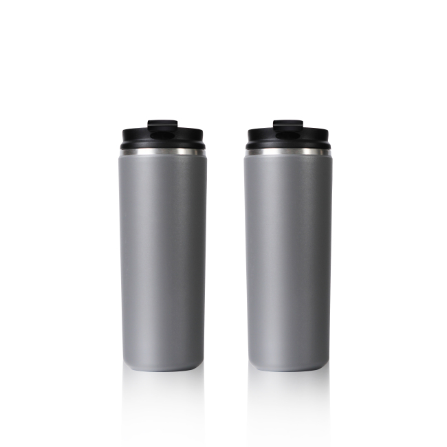 Custom Logo Coffee Mug Insulated Stainless Steel Travel matte black white With slide Lid tumbler customize