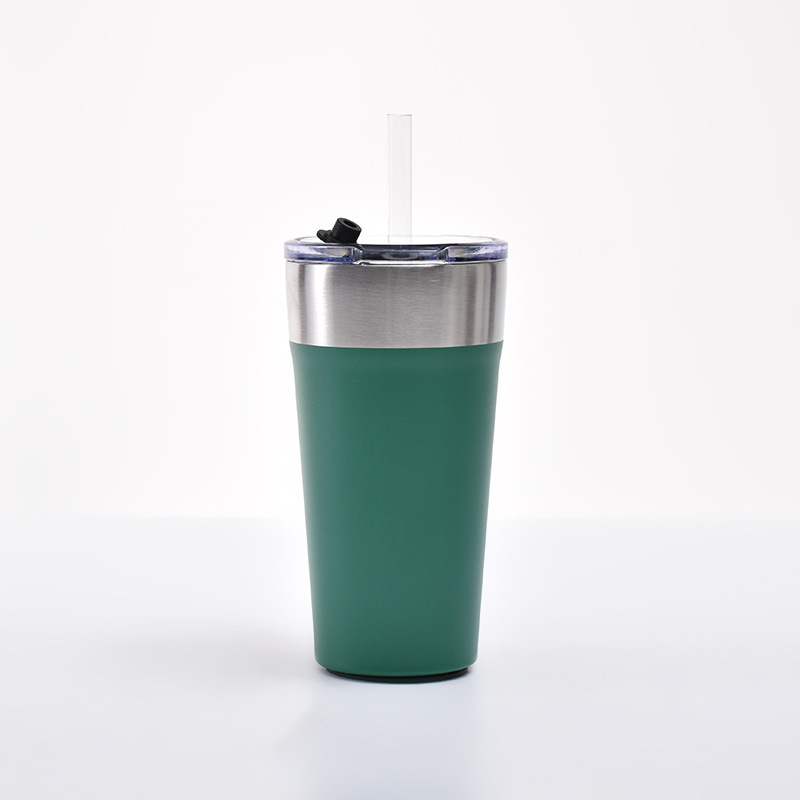 Factory Hot Sale Double Wall 16oz Tumbler Insulated 304 Stainless Steel Vacuum Beer Mug With Lids And Straws