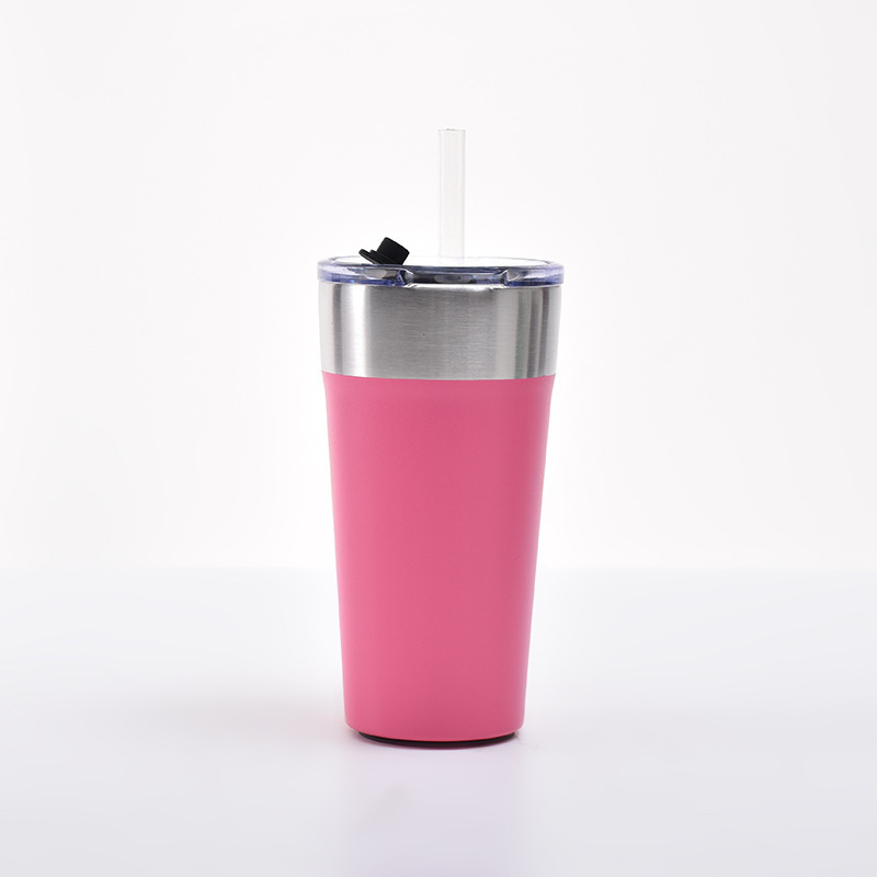 Factory Hot Sale Double Wall 16oz Tumbler Insulated 304 Stainless Steel Vacuum Beer Mug With Lids And Straws