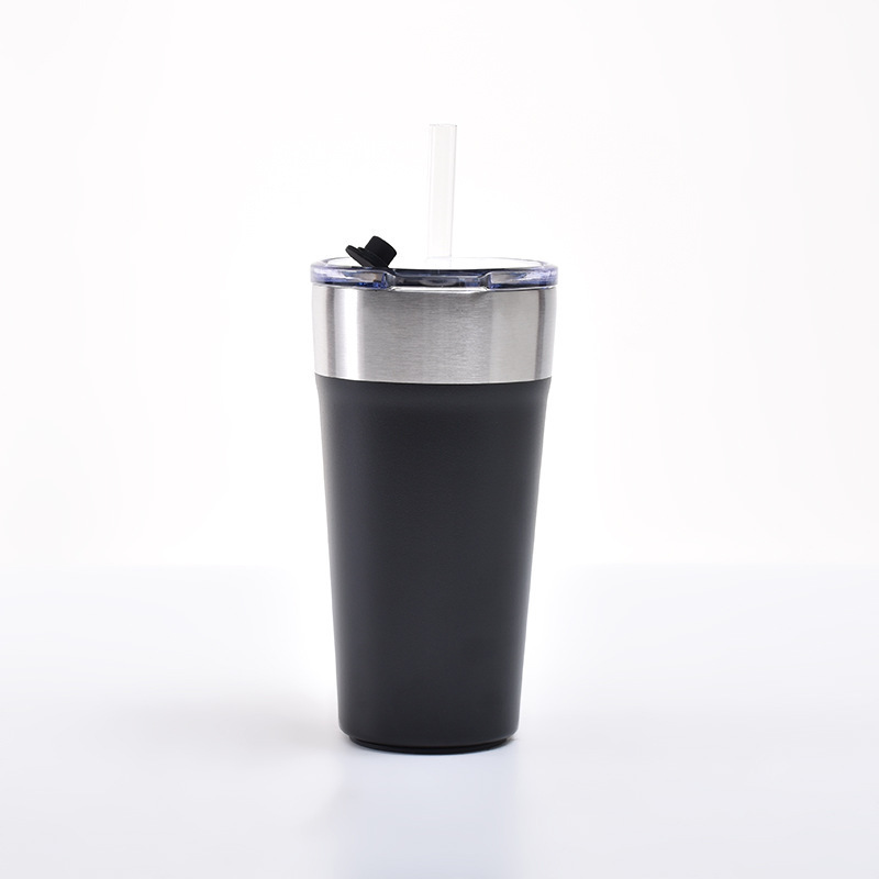 Factory Hot Sale Double Wall 16oz Tumbler Insulated 304 Stainless Steel Vacuum Beer Mug With Lids And Straws