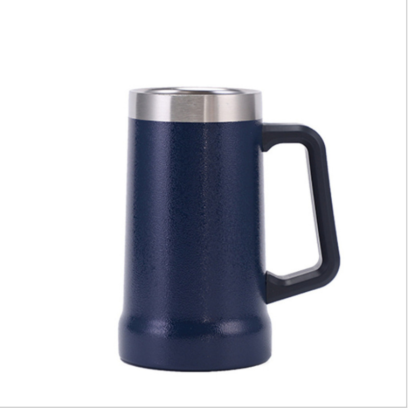 Adventure Big Hand Grip Beer Stein 24oz Stainless Steel Double Wall Vacuum Flasks & Thermos Cup Tankard Beer Mug with Handle