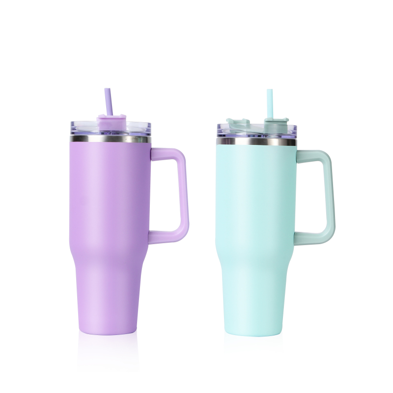 New Product Customization 304 Stainless Steel Tumbler BPA Free Thermal Vacuum Tumbler with Straw Spout Lid