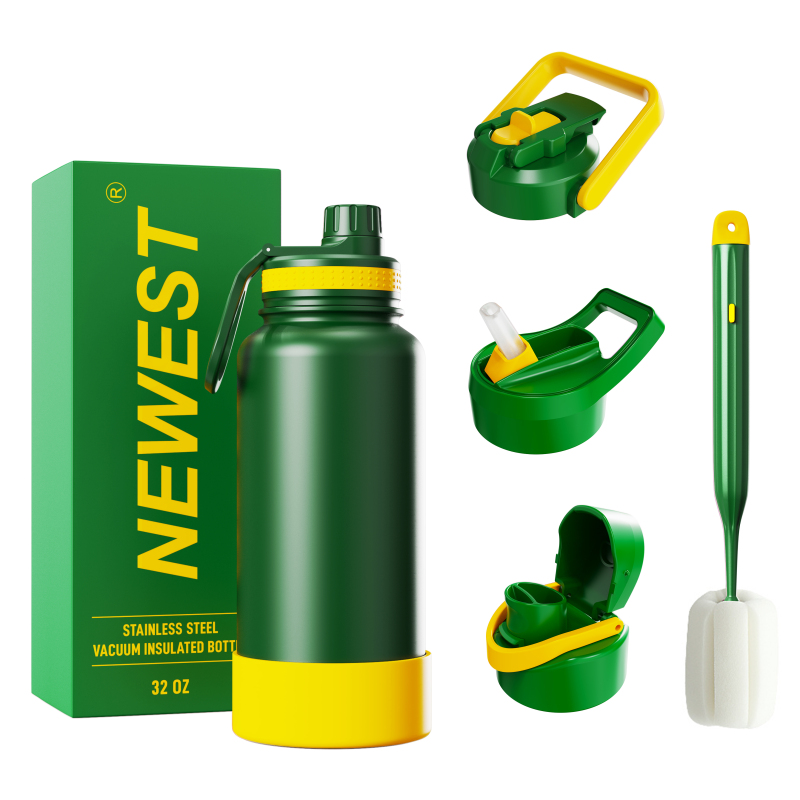 32oz Hydro Water Bottle Flask Stainless Steel Reusable Vacuum Insulated Wide Mouth Sports Bottle with Straw Lid