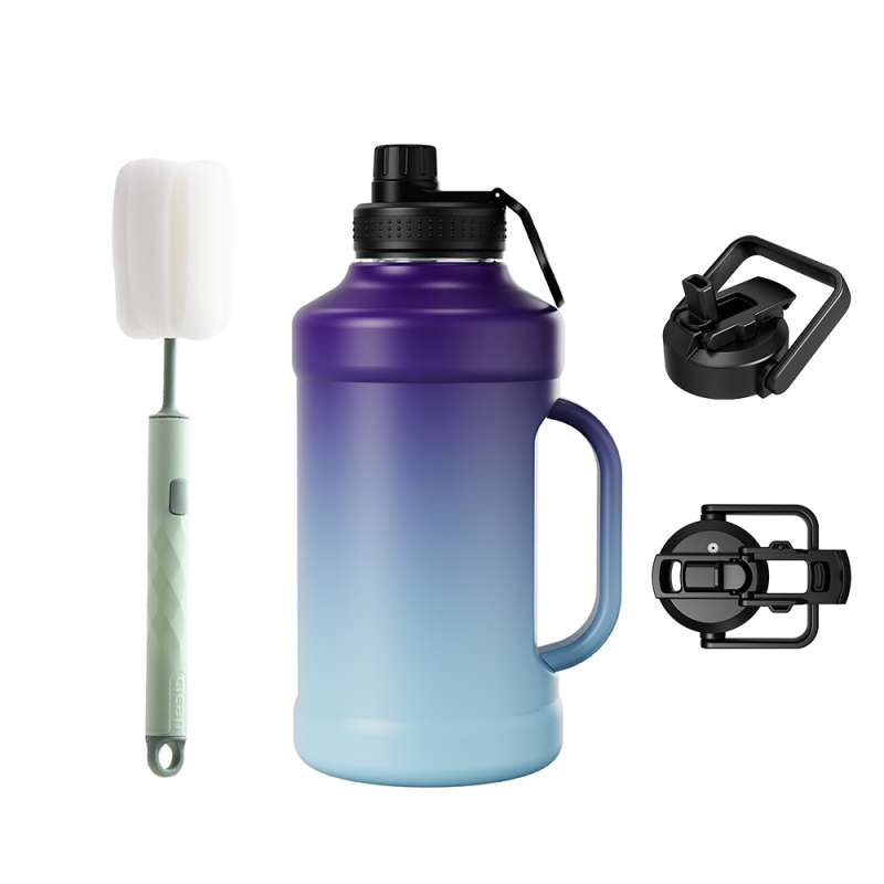 New Fashion Water Jug with Handle 40OZ/64OZ Stainless Steel Large Double Vacuum Insulated Water Bottle for GYM