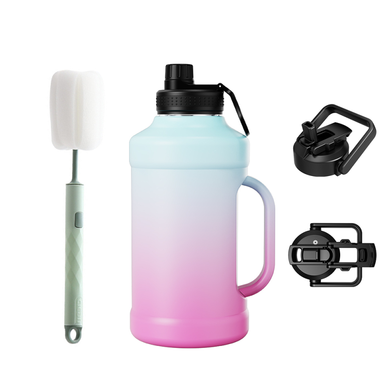 New Fashion Water Jug with Handle 40OZ/64OZ Stainless Steel Large Double Vacuum Insulated Water Bottle for GYM