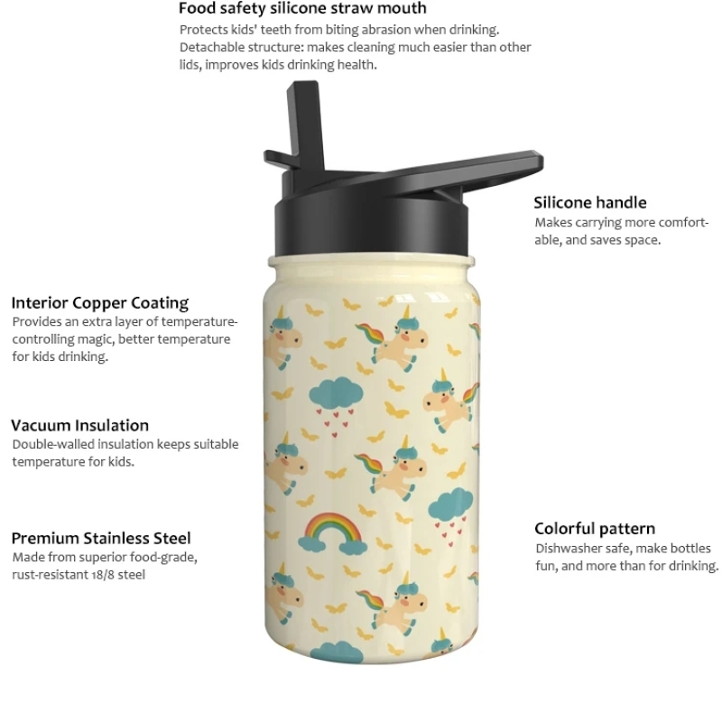 Wholesale BPA FreeDouble Wall Vacuum Flask Insulated Stainless Steel Drink Water Bottle for Kids