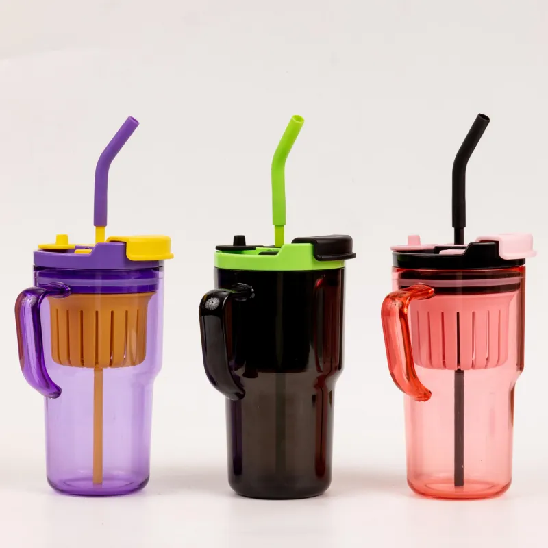 new 20oz 40oz plastic tumbler plastic quencher tumbler with handle and straw