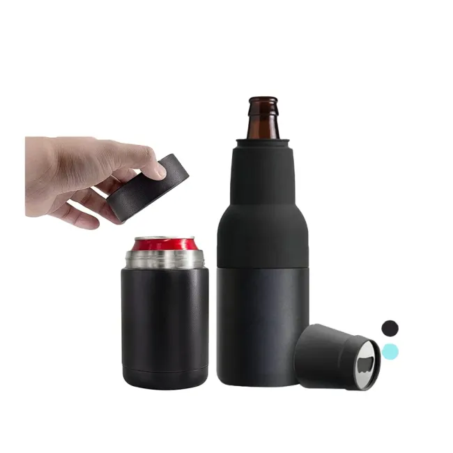 Stainless Steel 3 in 1 Thermos 12oz Standard Can Cooler Beer Blank Bottle with Beer Opener