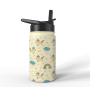 BPA Free Kid Water Bottle Double Wall Vacuum Insulate Bottle with Lid Straw Outdoor Sports Kids Bottle for School