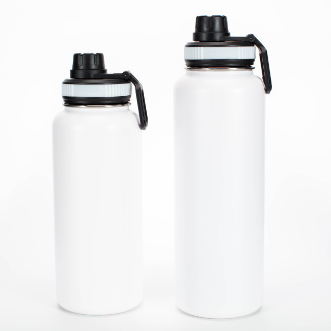 Custom 32oz 40oz wide mouth double wall sports travel vacuum insulated stainless steel water bottle with straw lid