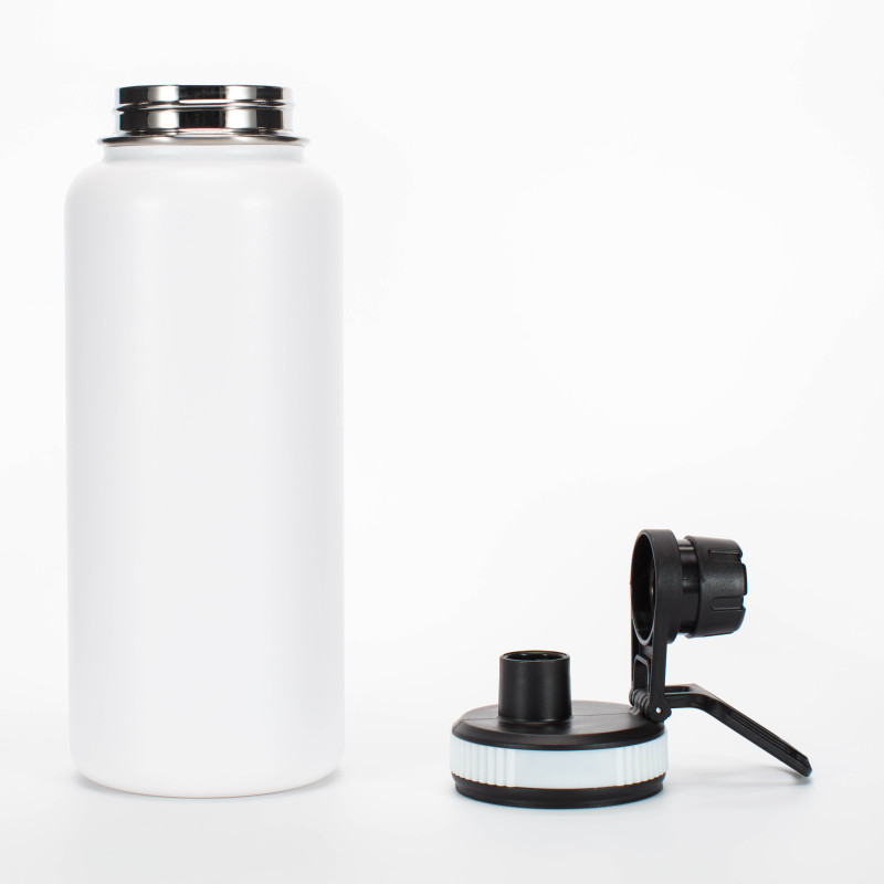 Custom 32oz 40oz wide mouth double wall sports travel vacuum insulated stainless steel water bottle with straw lid