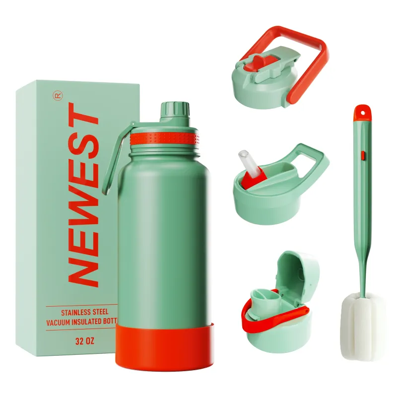 32oz 40oz Stainless Steel Water Bottles Leak Proof Vacuum Insulated Water Bottle Thermos Flask Sport Water Bottle Lid