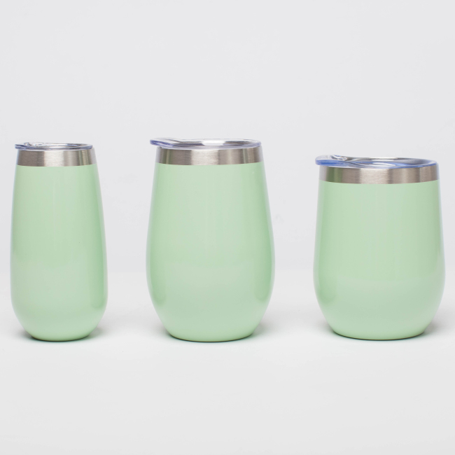 Top Fashion Stainless Steel Stemless 12OZ Wine Glasses Portable Wine Tumbler for Outdoor Events Picnics