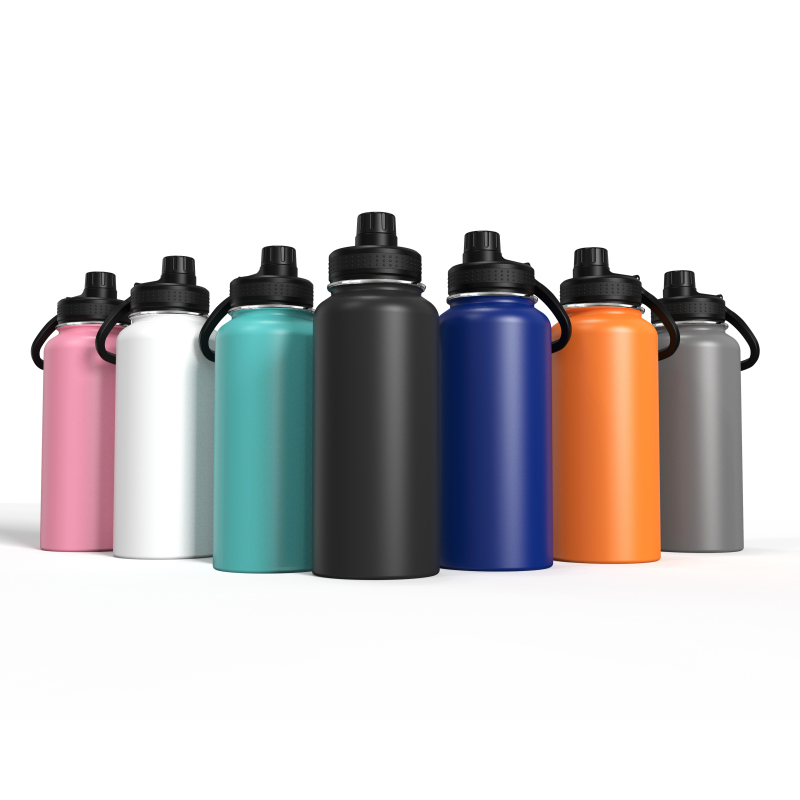 32OZ Hydro Stainless Steel Vacuum Insulated Water Bottle BPA Free Leak Proof Wide Mouth Double Walled Flask with Handle Lid