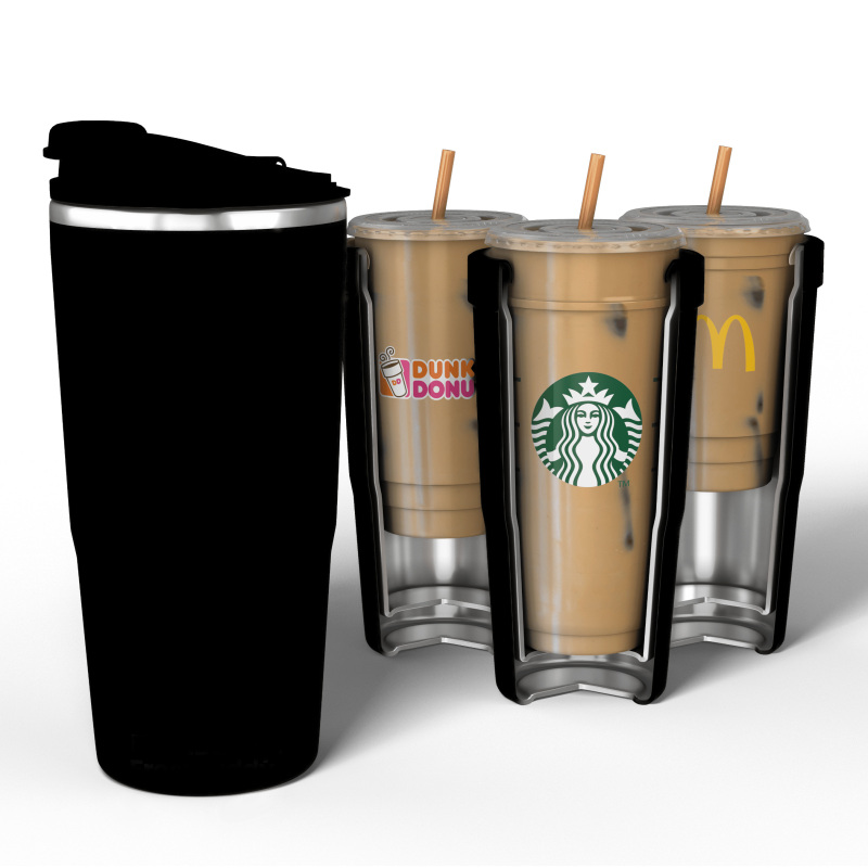 16~30OZ Custom Personalized 4 in 1 Stainless Steel Insulated Double Wall Universal Coffee Plastic Cup Vacuum Cooler