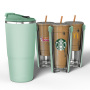 16~30OZ Custom Personalized 4 in 1 Stainless Steel Insulated Double Wall Universal Coffee Plastic Cup Vacuum Cooler