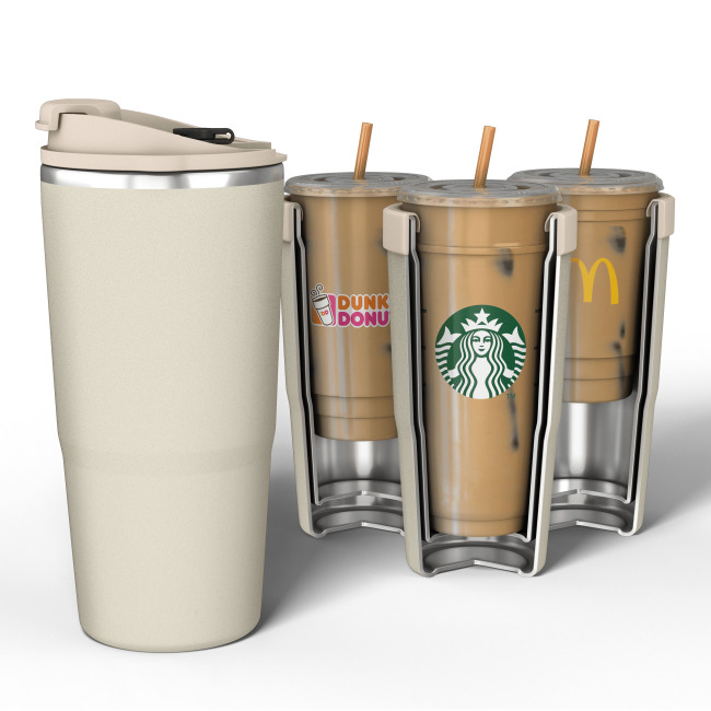 16~30OZ Custom Personalized 4 in 1 Stainless Steel Insulated Double Wall Universal Coffee Plastic Cup Vacuum Cooler