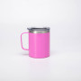 14 OZ Custom Double Wall Vacuum Insulated Stainless Steel Travel Coffee Mug with Handle BPA Free Lid