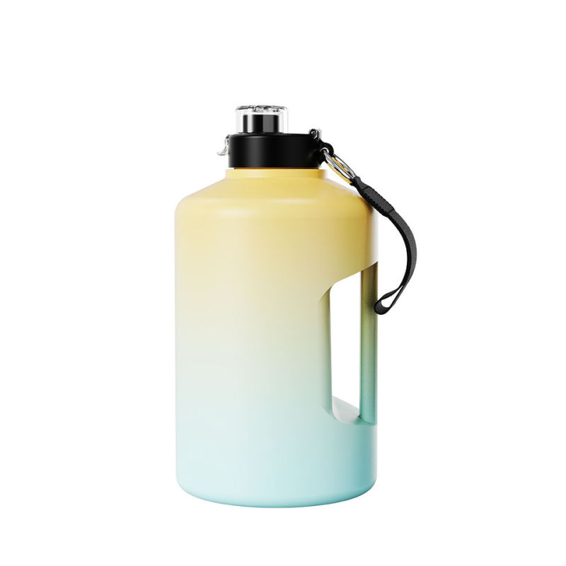 big 2L 64oz 128oz half gallon insulated stainless steel 64 oz water bottle water jugs beer growler with grip handle Straw lid