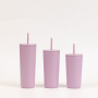 Hot Selling Quality Coffee Cup with Straw Lid Double Wall 16oz Vacuum Insulate Thermal Coffee Bottle Cup