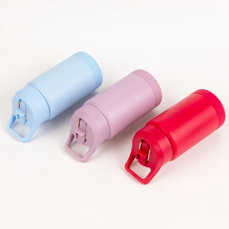 New 12oz Double Wall Stainless Steel Insulated Silicone Base Kids Water Bottle