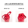 Custom Logo Double Wall Insulated Wide Mouth Water Bottle 32oz 40oz Stainless Steel Water Bottle with 2 Lids