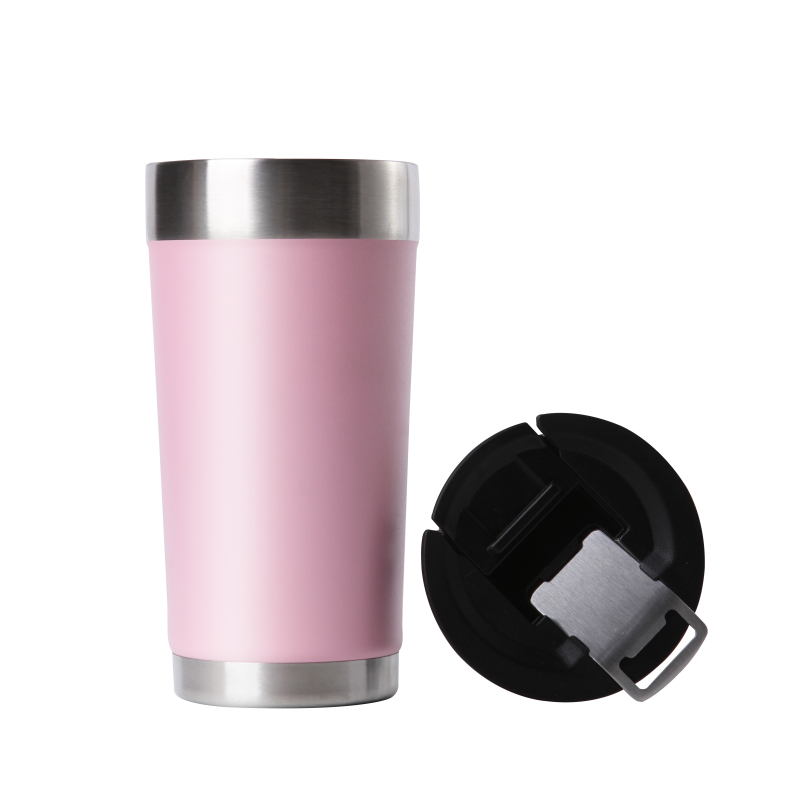 Customization 16oz Vacuum Stainless Steel Mugs Cup With Lid Popular Beer Tumbler